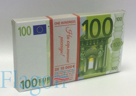 картинка Коробка подарочная для чехла Пачка Евро, мелованный картон