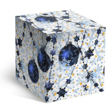 картинка Коробка подарочная для кружки Игрушки на елочку (синяя), мелованный картон