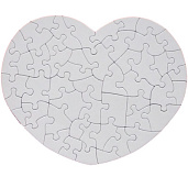 Пазл, сердце, перламутр картон  (52 элемента, размер 19*23)  для сублимационной печати