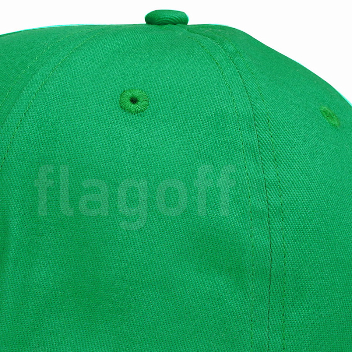 Бейсболка хлопок 100% зелёный цвет полувелюр 5-клинка