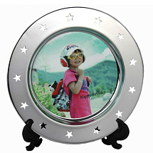 картинка Тарелка металлическая № 1  д - 150 мм окантовка со звездами для сублимационной печати