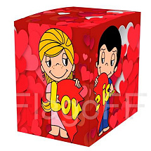 картинка Коробка подарочная для кружки Любовь это ..., мелованный картон