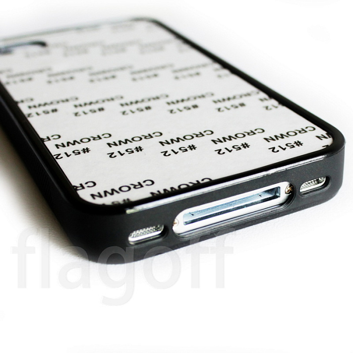 Чехол для IPhone 4/4s 2D   силиконовый черный для плоского пресса