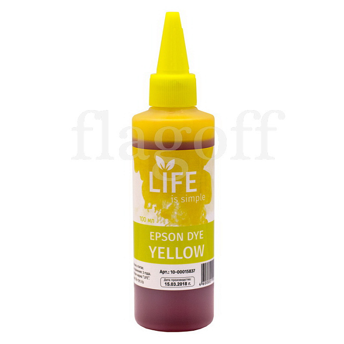 Чернила LIFE для Epson 100мл водорастворимые Yellow
