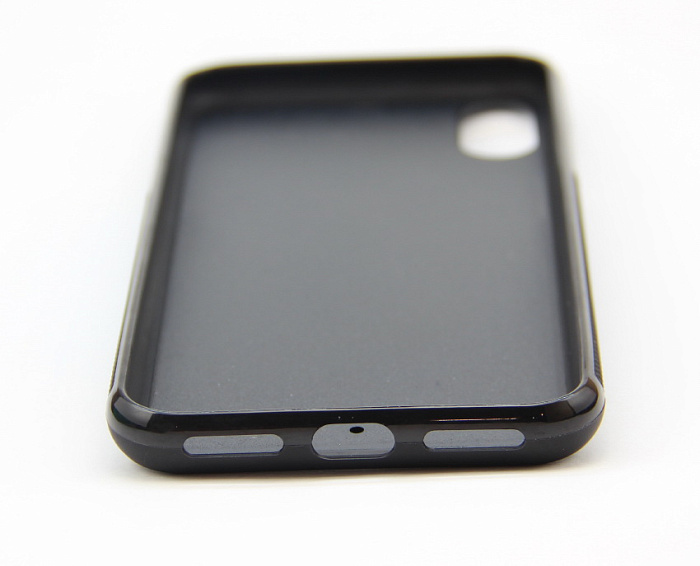 Чехол для IPhone X  2D силиконовый черный для плоского пресса