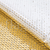 Ткань с двусторонними пайетками золото-белый цвет