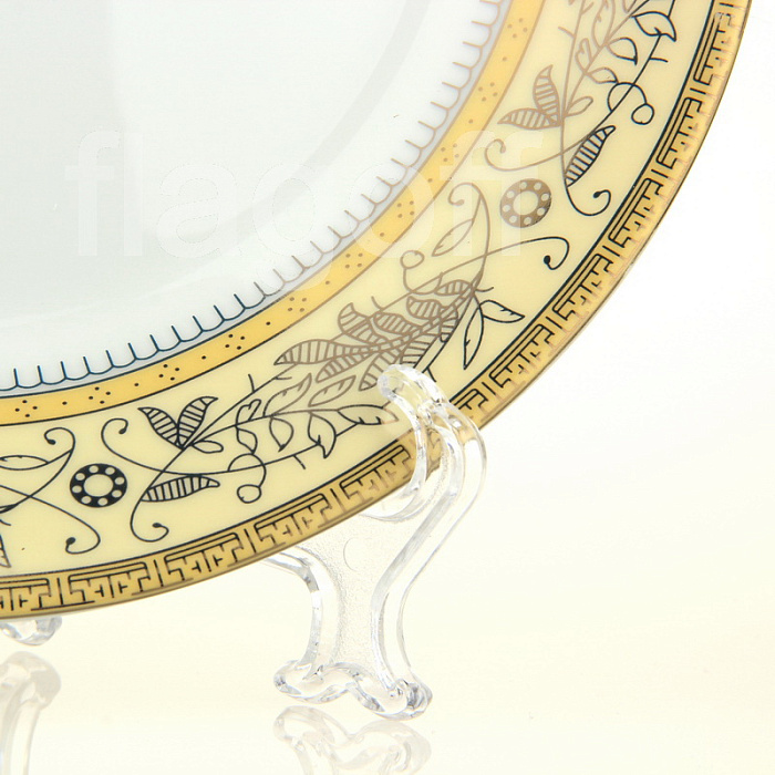 картинка Тарелка орнамент "золото" широкий фарфоровая для сублимационной печати 200 мм  