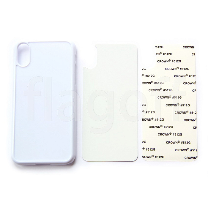 Чехол для IPhone X  2D белый для плоского пресса