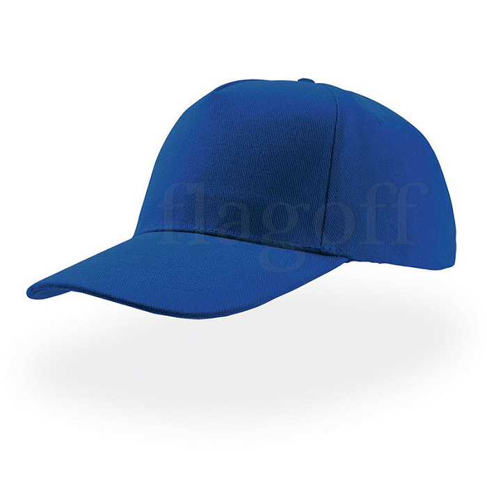 Бейсболка хлопок 100% синий цвет полувелюр 5-клинка