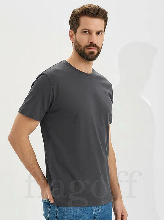 картинка Футболка серый тёмный хлопок 100%