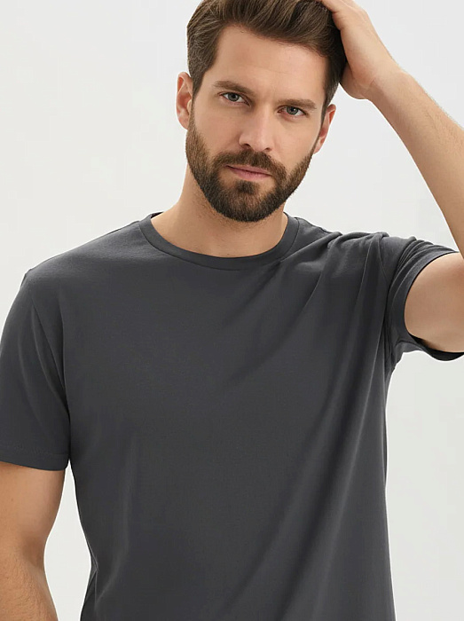 картинка Футболка серый тёмный хлопок 100%