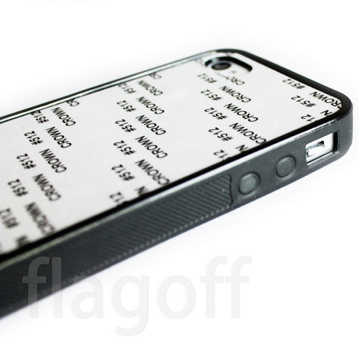 Чехол для IPhone 4/4s 2D   силиконовый черный для плоского пресса