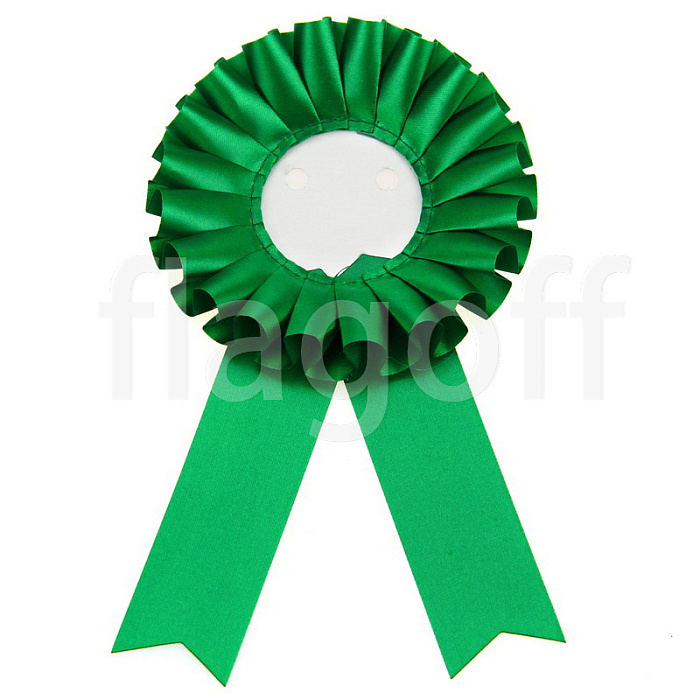картинка Розетка для значков с двумя лентами, зеленая,  д-85 мм