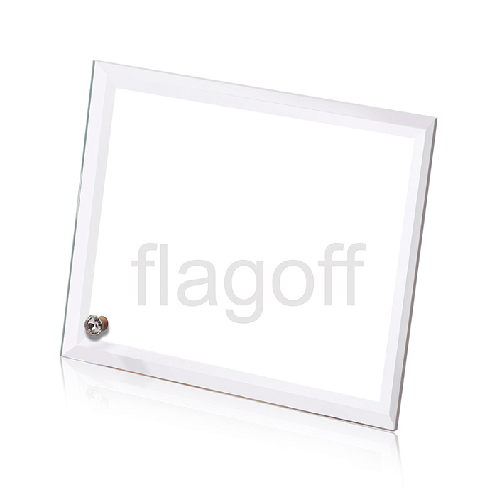Фоторамка стеклянная (2) широкая,  прямоугольник 18*13*2 см