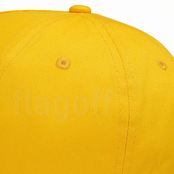 Бейсболка хлопок 100% жёлтый цвет полувелюр 5-клинка
