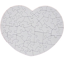 Пазл, сердце, перламутр картон  (52 элемента, размер 19*23)  для сублимационной печати