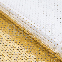 Ткань с двусторонними пайетками золото-белый цвет